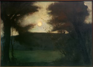Lever de lune sur le lac Grunewald (Paysage lunaire)